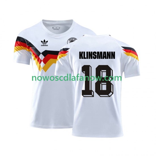 Koszulka Reprezentacja Niemiec Klinsmann 18 1990 Retro Męska Domowy Komplet Krótkie Rękawy