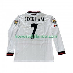 Koszulka Manchester United Beckham 7 Retro Męska Wyjazdowy Komplet 1998 1999 Długie Rękawy