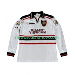 Koszulka Manchester United Beckham 7 Retro Męska Wyjazdowy Komplet 1998 1999 Długie Rękawy