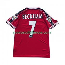 Koszulka Manchester United Beckham 7 Retro Męska Domowy Komplet 1998 1999 Krótkie Rękawy