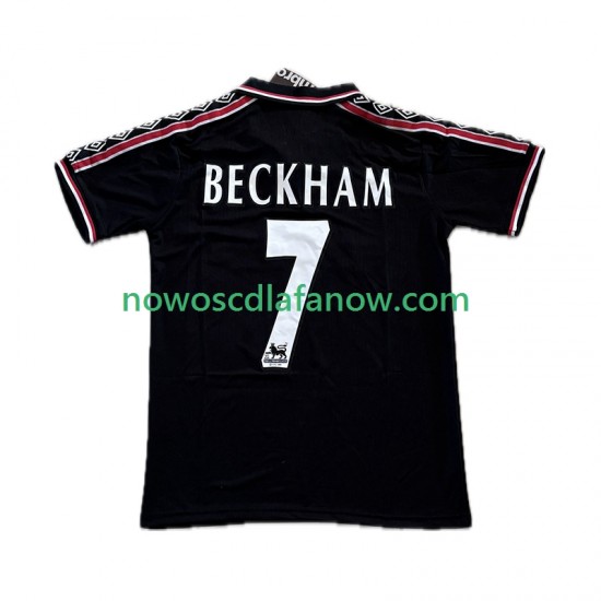 Koszulka Manchester United Beckham 7 Retro Męska Trzeci Komplet 1998 1999 Krótkie Rękawy