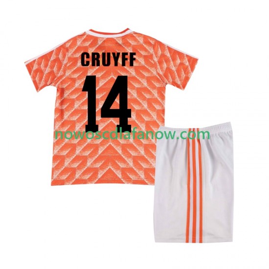 Koszulka Reprezentacja Holandii Cruyff 14 1988 Retro Dziecięca Domowy Komplet Krótkie Rękawy