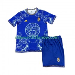 Koszulka Real Madryt Versace Blue Edition Dziecięca Domowy Komplet 2024-2025 Krótkie Rękawy