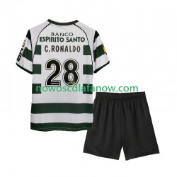 Koszulka Sporting CP Cristiano Ronaldo 28 2001 2003 Retro Dziecięca Domowy Komplet Krótkie Rękawy