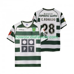 Koszulka Sporting CP Cristiano Ronaldo 28 2001 2003 Retro Męska Domowy Komplet Krótkie Rękawy
