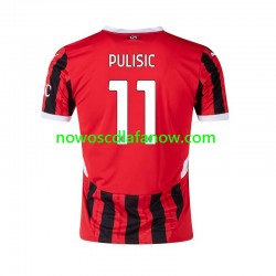 Koszulka AC Milan Pulisic 11 Męska Domowy Komplet 2024-2025 Krótkie Rękawy