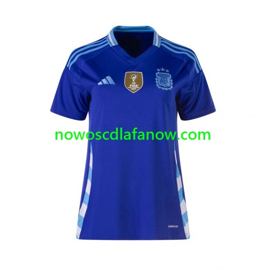 Koszulka Reprezentacja Argentyny Damska Wyjazdowy Komplet 2024 Krótkie Rękawy