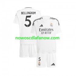 Koszulka Real Madryt Jude Bellingham 5 Dziecięca Domowy Komplet 2024-2025 Krótkie Rękawy