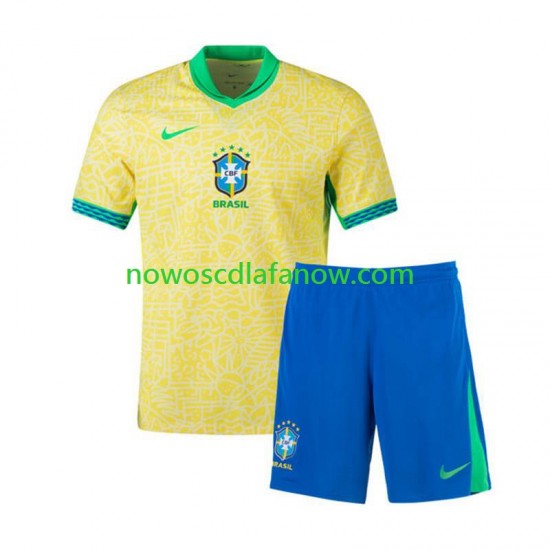 Koszulka Reprezentacja Brazylii Copa America Dziecięca Domowy Komplet 2024 Krótkie Rękawy