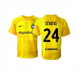 Koszulka Inter Mediolan Andre Onana 24 Bramkarskie Męska Wyjazdowy Komplet 2022-2023 Krótkie Rękawy
