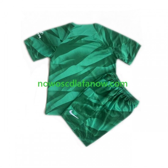 Koszulka Atlético Madryt Bramkarskie Dziecięca Wyjazdowy Komplet 2023-2024 Krótkie Rękawy