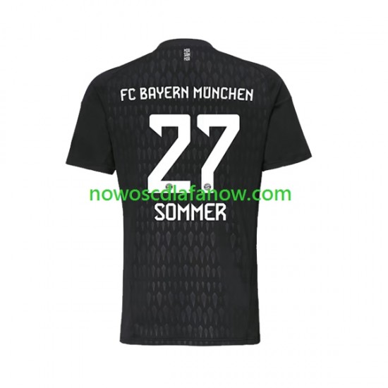 Koszulka Bayern Monachium Yann Sommer 27 Bramkarskie Męska Domowy Komplet 2023-2024 Krótkie Rękawy