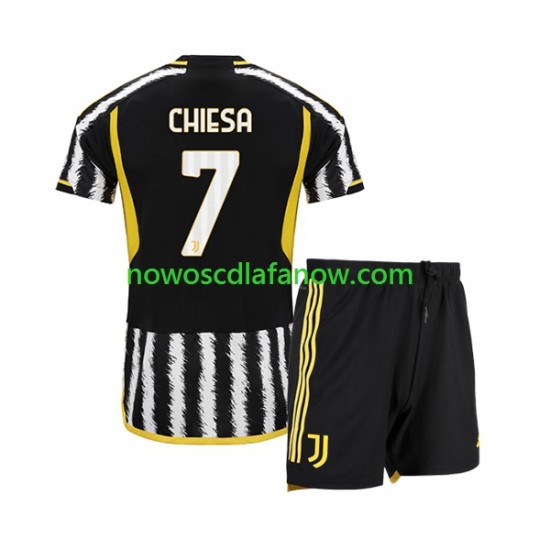 Koszulka Juventus Federico Chiesa 7 Dziecięca Domowy Komplet 2023-2024 Krótkie Rękawy
