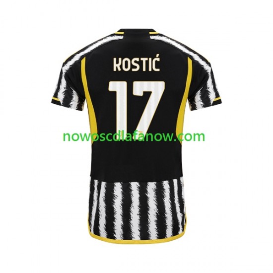 Koszulka Juventus Filip Kostic 17 Męska Domowy Komplet 2023-2024 Krótkie Rękawy