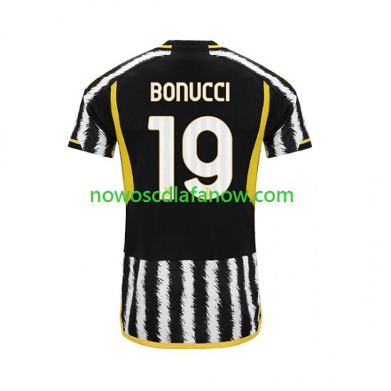 Koszulka Juventus Leonardo Bonucci 19 Męska Domowy Komplet 2023-2024 Krótkie Rękawy