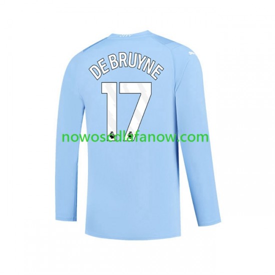Koszulka Manchester City Kevin De Bruyne 17 Męska Domowy Komplet 2023-2024 Długie Rękawy