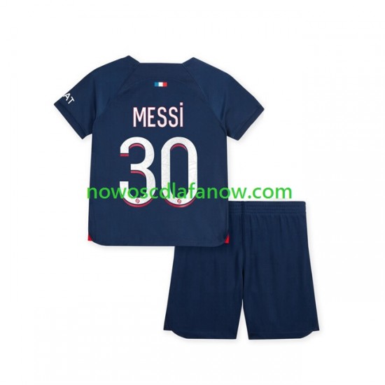 Koszulka Paris Saint-Germain Lionel Messi 30 Dziecięca Domowy Komplet 2023-2024 Krótkie Rękawy