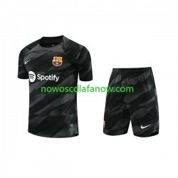 Koszulka FC Barcelona Bramkarskie Dziecięca Wyjazdowy Komplet 2023-2024 Krótkie Rękawy