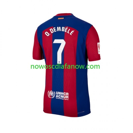 Koszulka FC Barcelona Ousmane Dembele 7 Męska Domowy Komplet 2023-2024 Krótkie Rękawy
