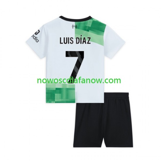 Koszulka Liverpool Luis Diaz 7 Dziecięca Wyjazdowy Komplet 2023-2024 Krótkie Rękawy