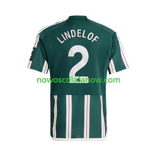 Koszulka Manchester United Lindelof 2 Męska Wyjazdowy Komplet 2023-2024 Krótkie Rękawy