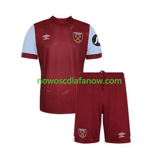 Koszulka West Ham United Dziecięca Domowy Komplet 2023-2024 Krótkie Rękawy