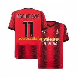 Koszulka AC Milan Ibrahimović 11 Męska Domowy Komplet 2023-2024 Krótkie Rękawy