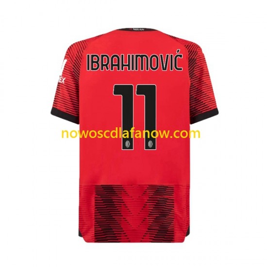 Koszulka AC Milan Ibrahimović 11 Męska Domowy Komplet 2023-2024 Krótkie Rękawy