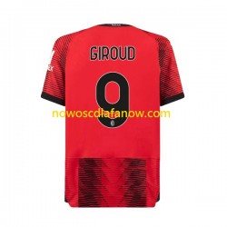 Koszulka AC Milan Olivier Giroud 9 Męska Domowy Komplet 2023-2024 Krótkie Rękawy