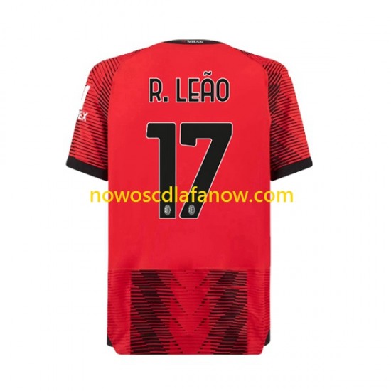 Koszulka AC Milan Rafael Leao 17 Męska Domowy Komplet 2023-2024 Krótkie Rękawy