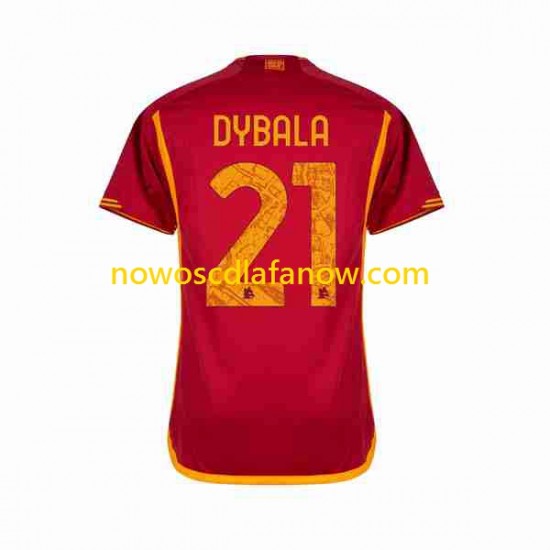 Koszulka AS Roma Paulo Dybala 21 Męska Domowy Komplet 2023-2024 Krótkie Rękawy