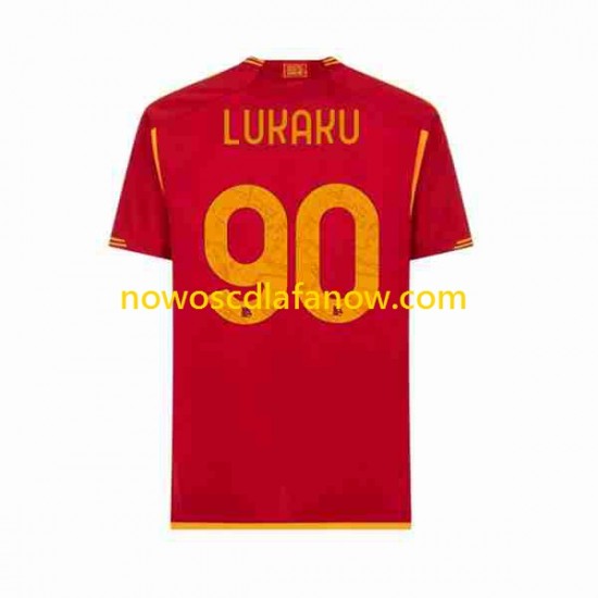 Koszulka AS Roma Romelu Lukaku 90 Męska Domowy Komplet 2023-2024 Krótkie Rękawy