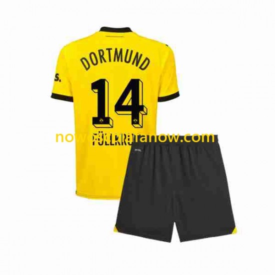 Koszulka Borussia Dortmund Niclas Fullkrug 14 Dziecięca Domowy Komplet 2023-2024 Krótkie Rękawy
