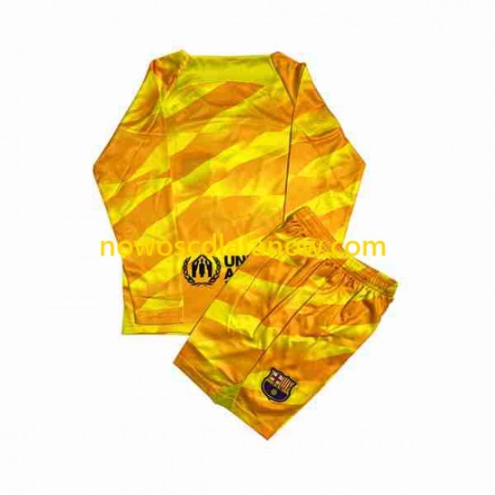 Koszulka FC Barcelona Bramkarskie Dziecięca Czwarty Komplet 2023-2024 Długie Rękawy