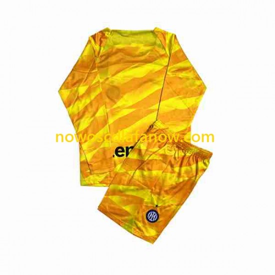 Koszulka Inter Mediolan Bramkarskie Dziecięca Domowy Komplet 2023-2024 Długie Rękawy