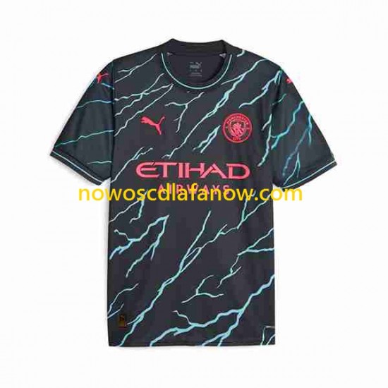 Koszulka Manchester City Haaland 9 Special Printing Męska Trzeci Komplet 2023-2024 Krótkie Rękawy