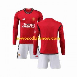 Koszulka Manchester United Dziecięca Domowy Komplet 2023-2024 Długie Rękawy