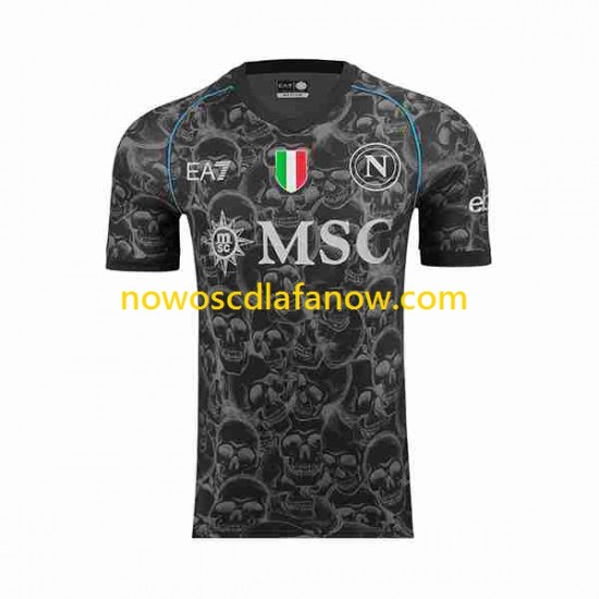 Koszulka Napoli Halloween Męska Domowy Komplet 2023-2024 Krótkie Rękawy