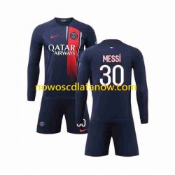 Koszulka Paris Saint-Germain Lionel Messi 30 Dziecięca Domowy Komplet 2023-2024 Długie Rękawy