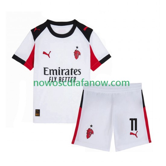 Koszulka AC Milan Christian Pulisic 11 Dziecięca Wyjazdowy Komplet 2025-2026 Krótkie Rękawy