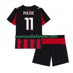 Koszulka AC Milan Christian Pulisic 11 Dziecięca Domowy Komplet 2025-2026 Krótkie Rękawy