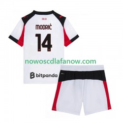 Koszulka AC Milan Modrić Luca 14 Dziecięca Wyjazdowy Komplet 2025-2026 Krótkie Rękawy
