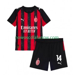 Koszulka AC Milan Modrić Luca 14 Dziecięca Domowy Komplet 2025-2026 Krótkie Rękawy