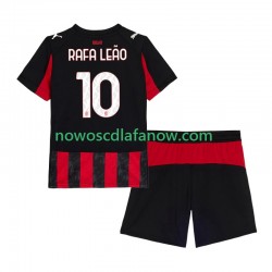 Koszulka AC Milan Rafael Leao 10 Dziecięca Domowy Komplet 2025-2026 Krótkie Rękawy