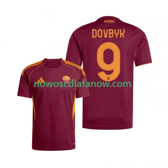Koszulka AS Roma Artem Dovbyk 9 Męska Domowy Komplet 2025-2026 Krótkie Rękawy