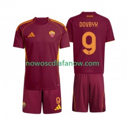 Koszulka AS Roma Artem Dovbyk 9 Dziecięca Domowy Komplet 2025-2026 Krótkie Rękawy