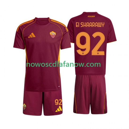 Koszulka AS Roma Stephan El Shaarawy 92 Dziecięca Domowy Komplet 2025-2026 Krótkie Rękawy
