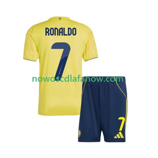 Koszulka Al Nassr Cristiano Ronaldo 7 Dziecięca Domowy Komplet 2025-2026 Krótkie Rękawy