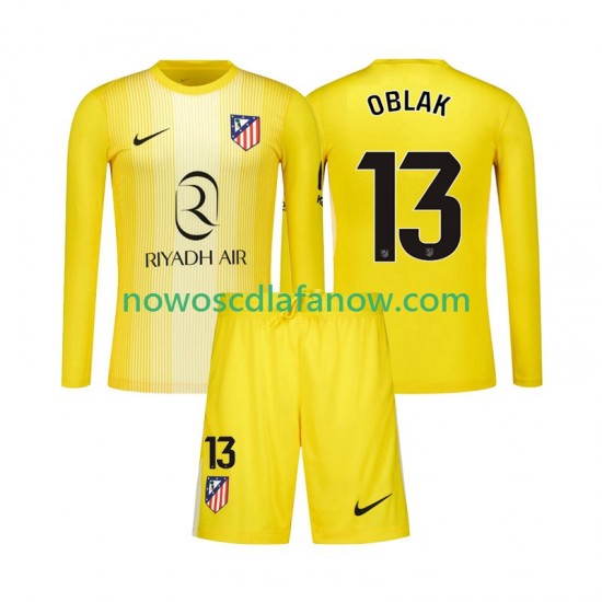 Koszulka Atlético Madryt Jan Oblak 13 Bramkarskie Dziecięca Domowy Komplet 2025-2026 Długie Rękawy