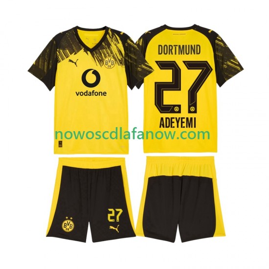 Koszulka Borussia Dortmund Karim Adeyemi 27 Dziecięca Domowy Komplet 2025-2026 Krótkie Rękawy